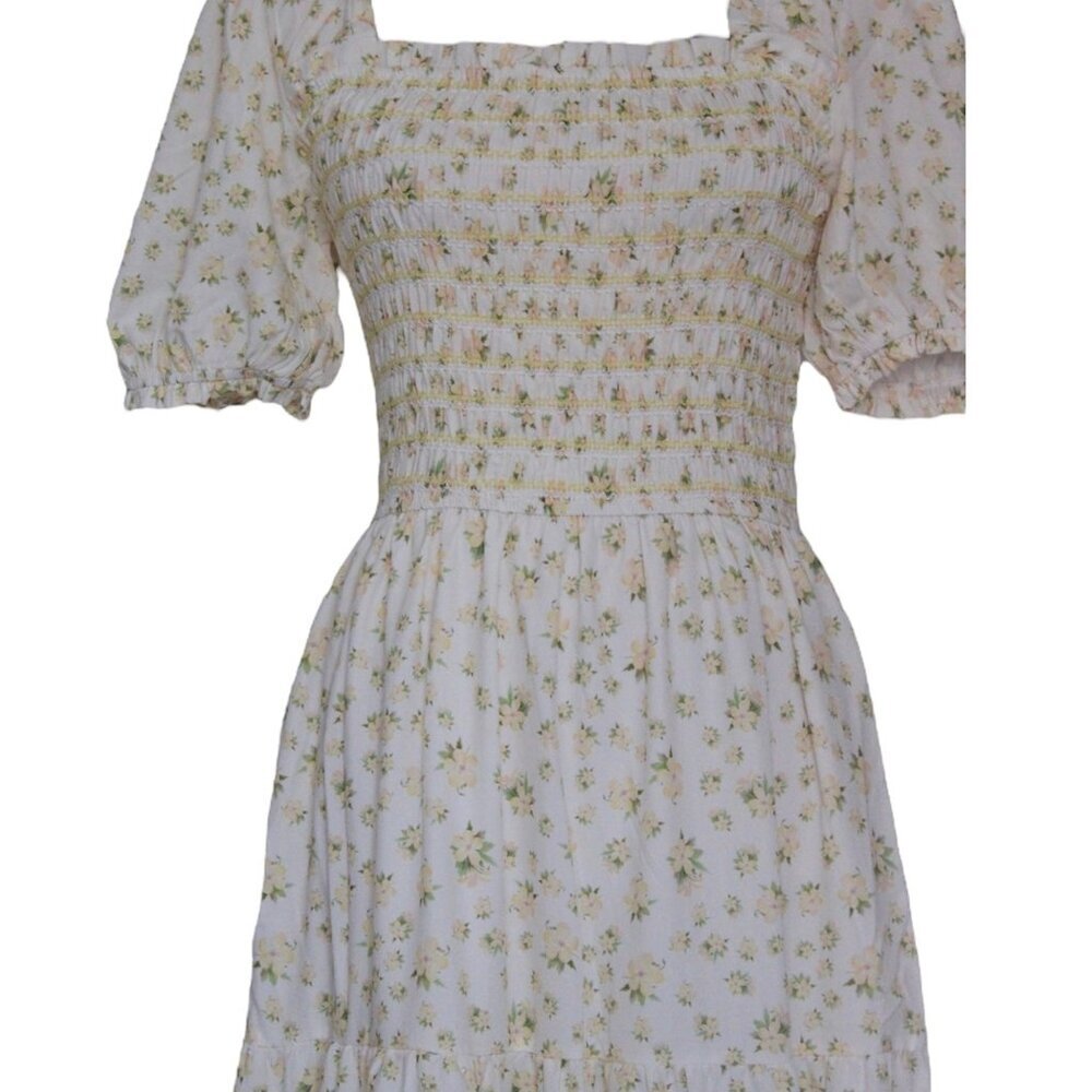 Light yellow Floral Maxi Spring Dress - Picture 4 of 5